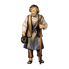 Saint Joseph, 10 cm nativity Original Shepherd model, in painted Valgardena wood