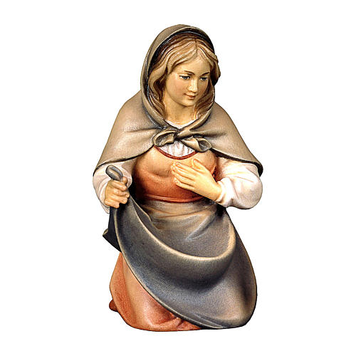 Vierge Marie de la crèche Original Berger bois peint Val Gardena 10 cm 1