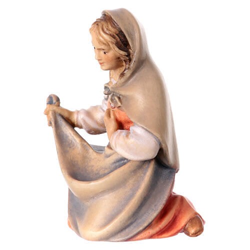 Vierge Marie de la crèche Original Berger bois peint Val Gardena 10 cm 2