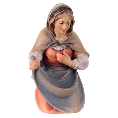 Vierge Marie de la crèche Original Berger bois peint Val Gardena de 12 cm 1