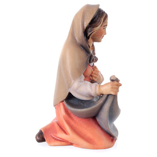 Vierge Marie de la crèche Original Berger bois peint Val Gardena de 12 cm 3