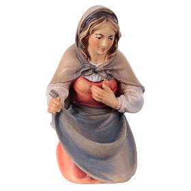 Saint Mary, 12 cm nativity Original Shepherd model, in painted Valgardena wood