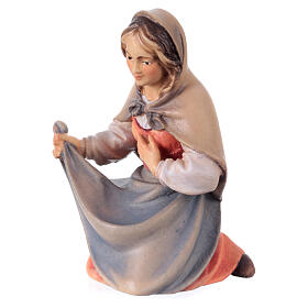 Saint Mary, 12 cm nativity Original Shepherd model, in painted Valgardena wood