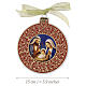 Addobbo natalizio tondo Valenti Natività Sacra Famiglia foglia oro 15x15 cm s3