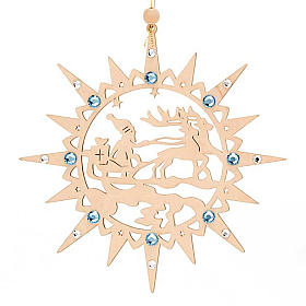 Carved star with reindeers and crystals