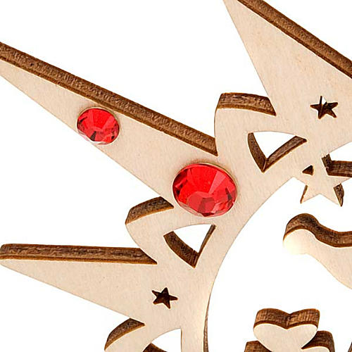Adorno de Natal estrela esculpida renas com strass 4
