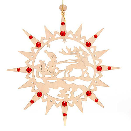 Carved star with reindeers and crystals 3