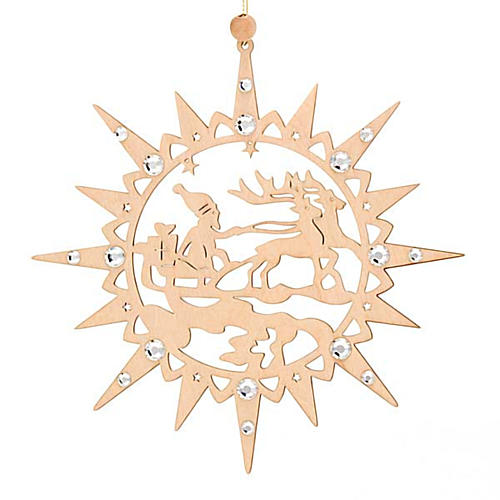 Carved star with reindeers and crystals 5