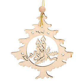 Décorations sapin bois et pvc: Décor sapin de Noël en forme de sapin avec bougies