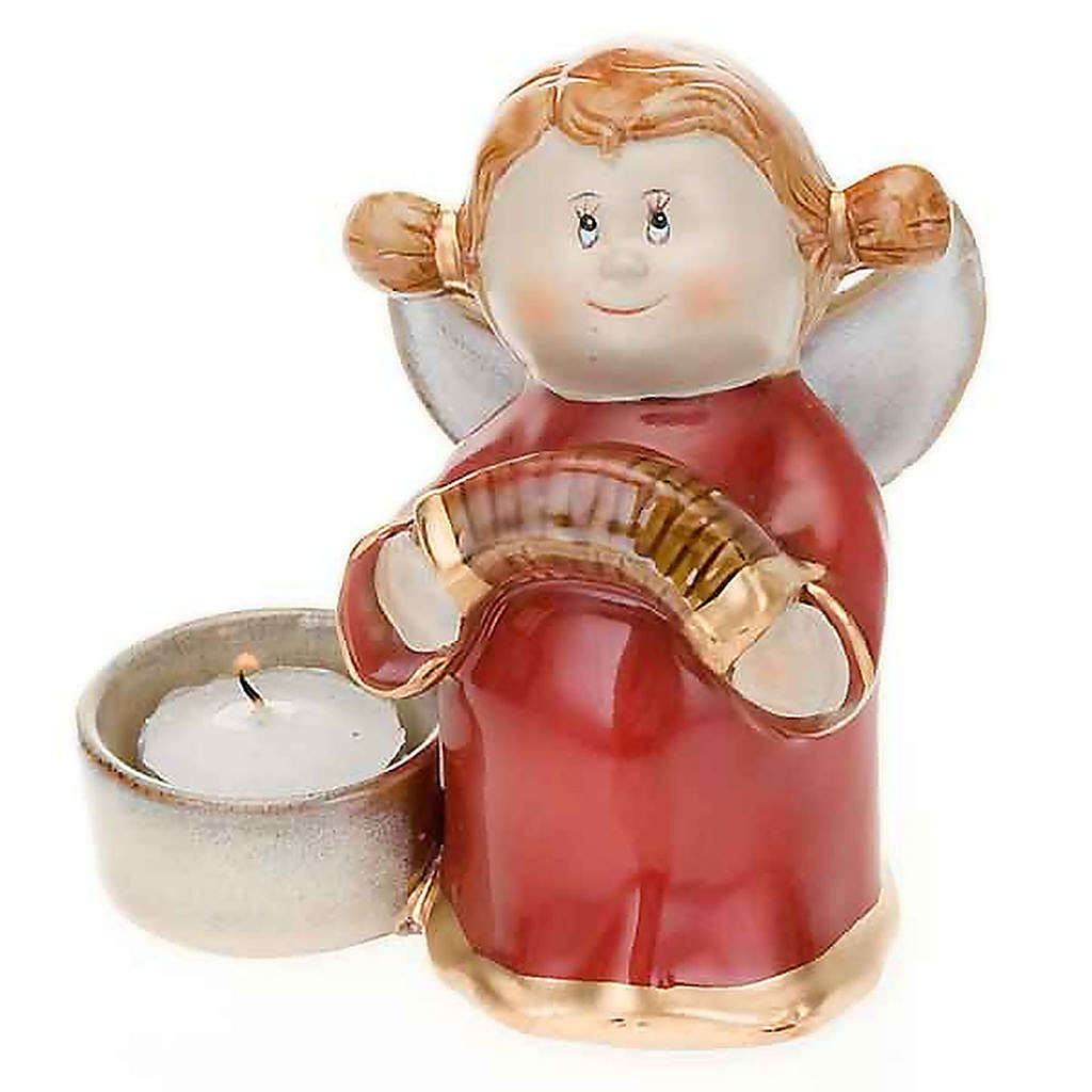 Angelo rosso portacandela addobbo natalizio vendita online su HOLYART