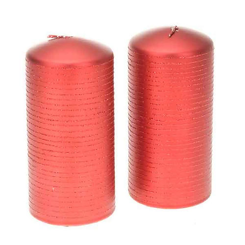 Set of two red Christmas candles 1