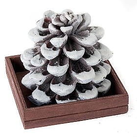 Bougies de Noel: Bougie de Noël pomme de pin ennaigée