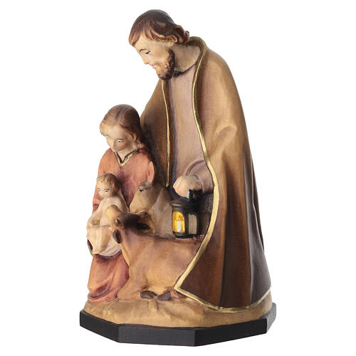 Nativité en bois coloré avec boeuf et ânon 3