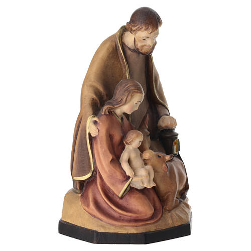 Nativité en bois coloré avec boeuf et ânon 4