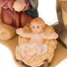 Hand-painted wooden nativity set with base