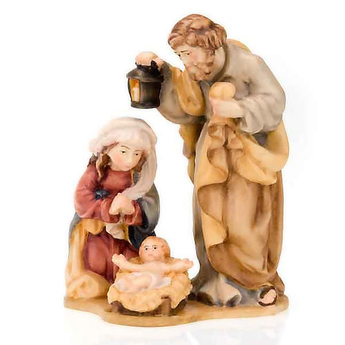 Hand-painted wooden nativity set with base 4