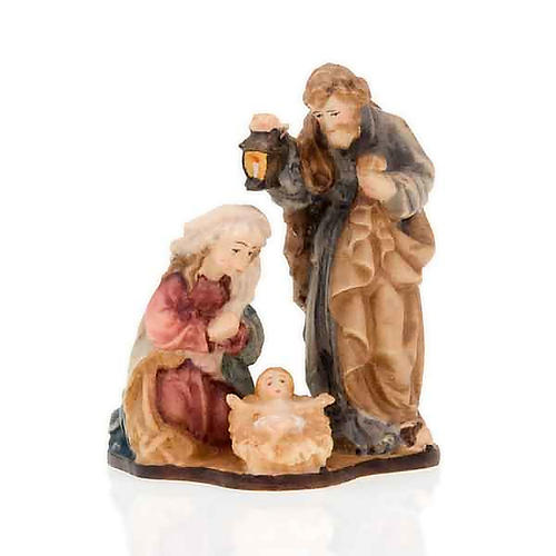 Hand-painted wooden nativity set with base 3