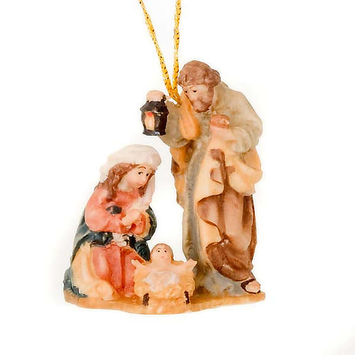 Święta Rodzina ze sznurkiem drewno malowane 6 cm 1