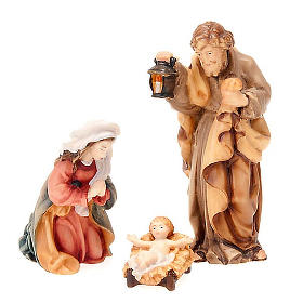 Hand-painted wood nativity 12 cm