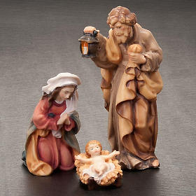 Hand-painted wood nativity 12 cm