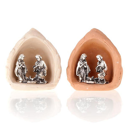 Nativity set metal and clay 6 cm 1
