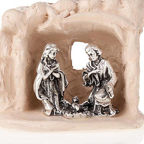 Nativity set clay and tent 6 cm