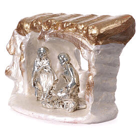 Nativity set clay and tent 6 cm