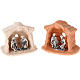 Nativity set of clay with church 6 cm s1