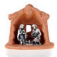 Nativity set of clay with church 6 cm s2