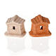 Nativity set of clay with church 6 cm s3