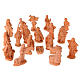 Nativity set natural clay 20 figurines 10 cm s1