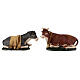Nativity scene figurines 18cm, hand-painted terracotta ox and donkey s1