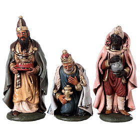 Três Reis Magos terracota para presépio com figuras altura média 18 cm