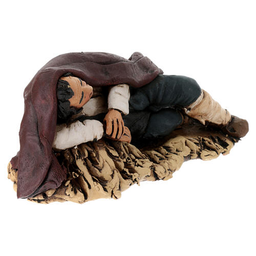 Schlafender Hirte Terrakotta Krippe 18 cm 3