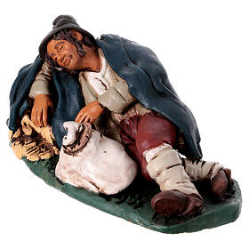 Nativity set accessory shepherd asleep clay, 18cm