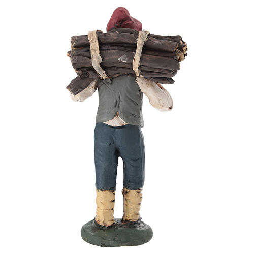 Mann mit Brennholz Terrakotta 18cm 4