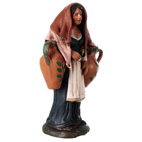 Nativity set accessory  Woman with jars clay figurine 4