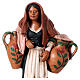 Nativity set accessory  Woman with jars clay figurine s2