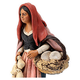Nativity set woman with cheese terracotta clay