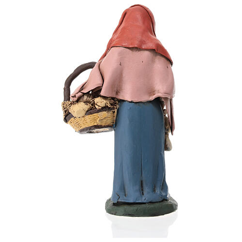 Nativity set woman with cheese terracotta clay 5