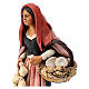 Nativity set woman with cheese terracotta clay s2