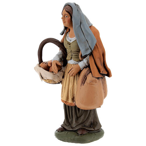 Nativity set accessory Woman with bread clay figurine 3