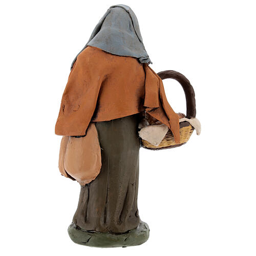 Nativity set accessory Woman with bread clay figurine 5
