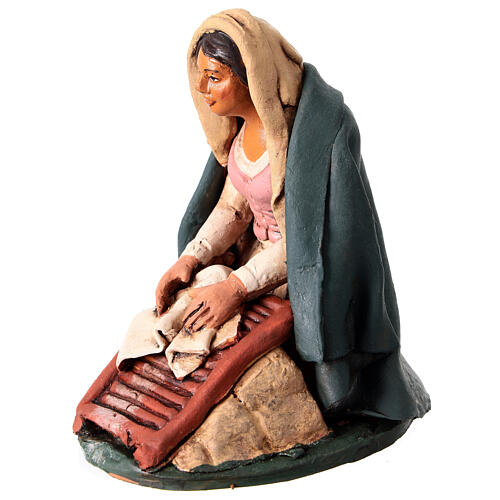 Naitivity set accessory, Washerwoman clay figurine 3