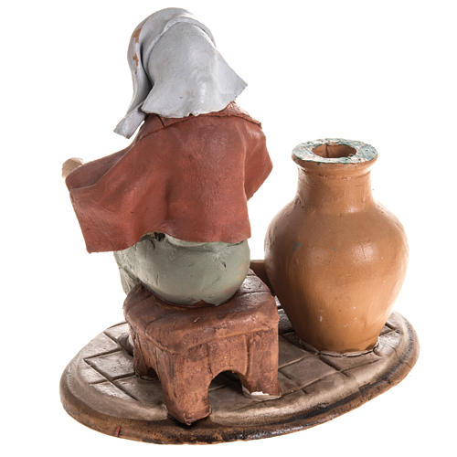 Nativity set accessory Woman selling jars clay figurine 4