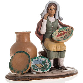 Nativity set accessory Woman selling jars clay figurine