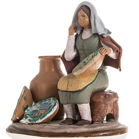 Nativity set accessory Woman selling jars clay figurine