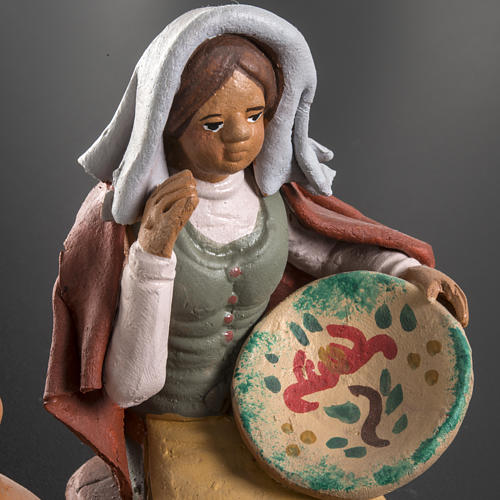 Nativity set accessory Woman selling jars clay figurine 6