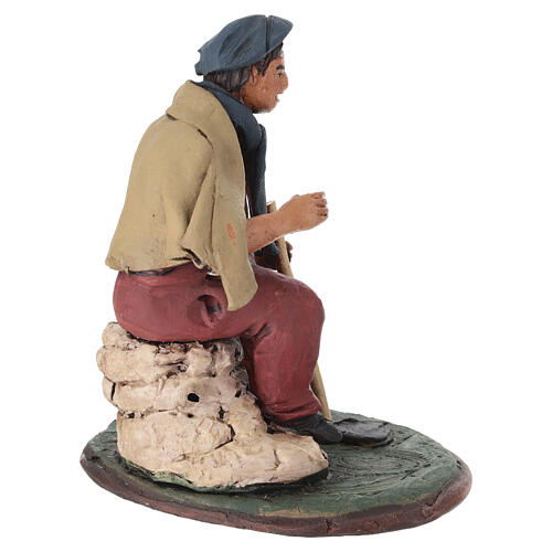 Sitzende Bauer Terrakotta 18cm 3