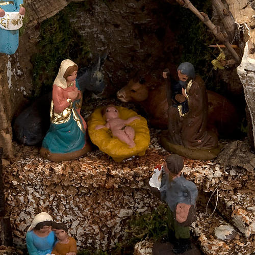 Presepe in campana di vetro con ambientazione h 20 cm 4